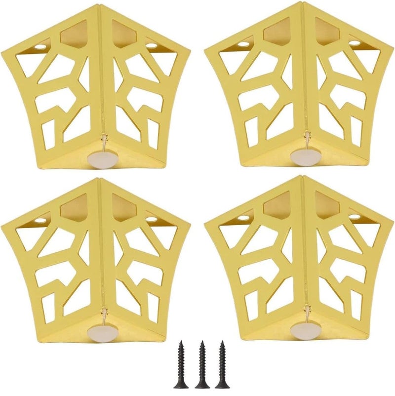 ZOHRA Hardware Pack of 4 Spider Wall Shaped Metal Furniture Leg Cabinet Legs Coffee Table Leg Support Legs Bedside Cabinet Legs TV Cabinet Sofa Legs 3 Inches Gold - Image 2