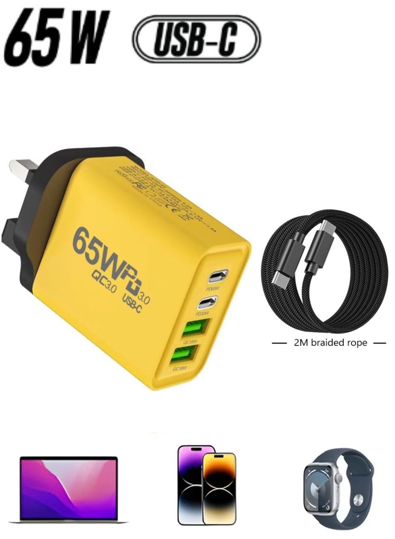 Changli 65W GaN Charger 2C2A USB C Wall Adapter Newest GaNII Tech Portable Smaller Size Travel Charger Type C Compatible With iPhone 16 Pro Max Samsung Galaxy S24 S23 S22 Ultra Xiaomi Apple Watch - Image 1