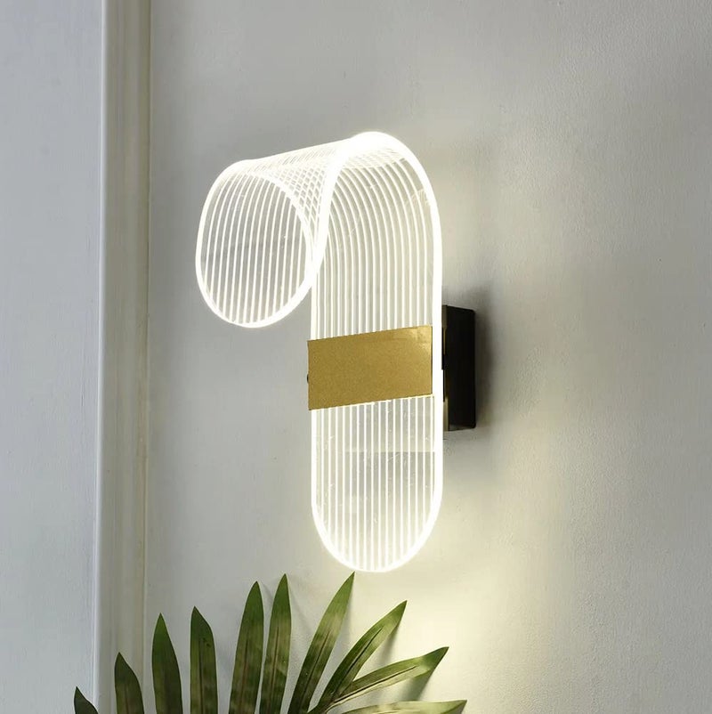 Groeien 15watt LED Sconce Modern Transparent Indoor Home Acrylic Wall Lamp Warm White 1 - Image 5