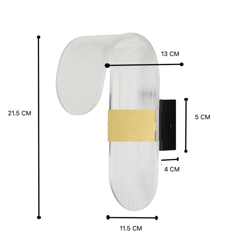 Groeien 15watt LED Sconce Modern Transparent Indoor Home Acrylic Wall Lamp Warm White 1 - Image 4