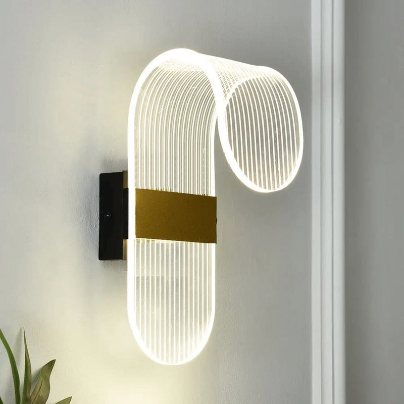 Groeien 15watt LED Sconce Modern Transparent Indoor Home Acrylic Wall Lamp Warm White 1 - Image 1