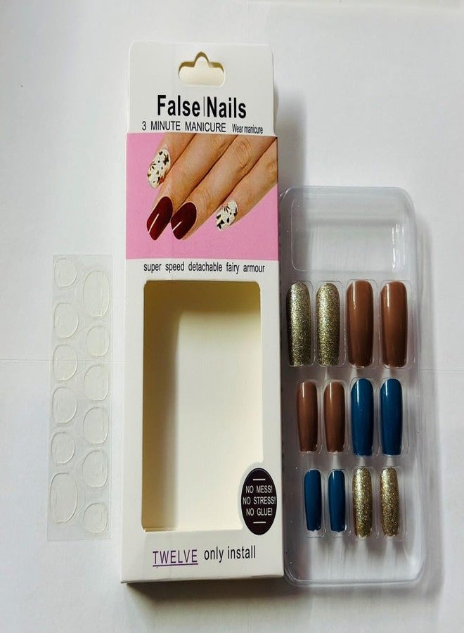 click2shop 12 PCS Reusable Stick-on False Artificial Nails Set with Adhesive Stickers | Lightweight, Long Lasting, Easy to Apply | Perfect for Special Occasions - Image 4