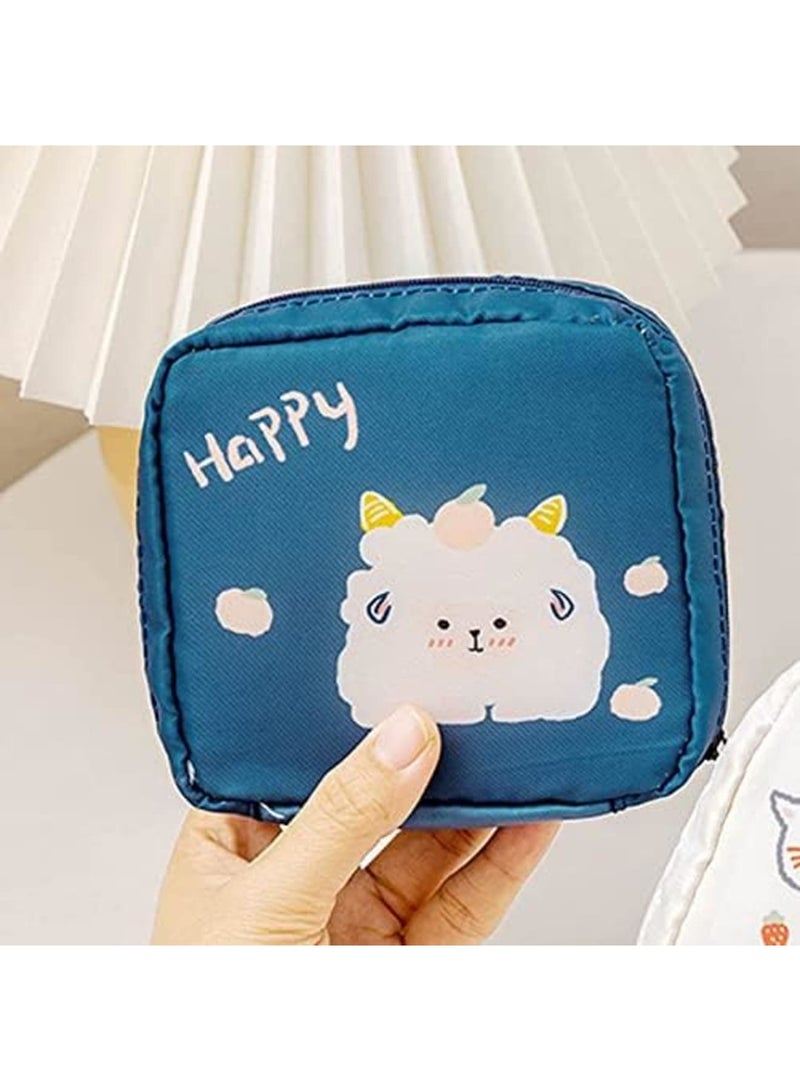 Luckam حقيبة تخزين الفوط الصحية، حقيبة فوط الحيض بسحاب، حقيبة تخزين فوط صحية محمولة، حاملة سدادات قطنية لمحفظة، مجموعة الدورة الشهرية الأولى للفتيات المراهقات، تخزين الفوط الصحية للنساء (4 قطع) - Image 5