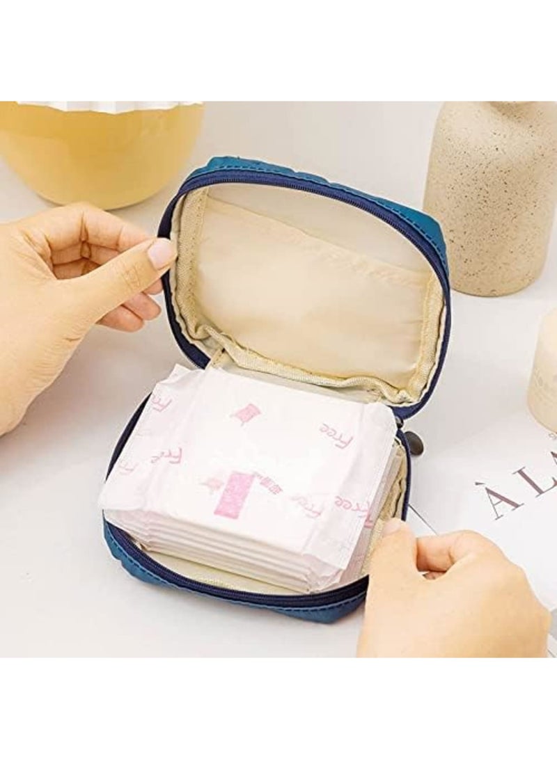 Luckam حقيبة تخزين الفوط الصحية، حقيبة فوط الحيض بسحاب، حقيبة تخزين فوط صحية محمولة، حاملة سدادات قطنية لمحفظة، مجموعة الدورة الشهرية الأولى للفتيات المراهقات، تخزين الفوط الصحية للنساء (4 قطع) - Image 2