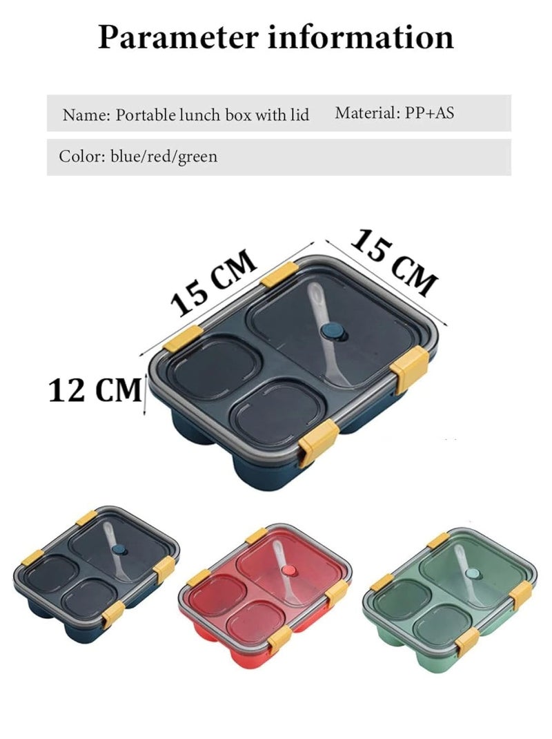 Upkaranwale Lunch Box for Kids 3 Compartment Plastic Insulated Lunch Box Tiffin Box for Boys Girls School Office 750 ML Multi Color Tiffin - Image 2