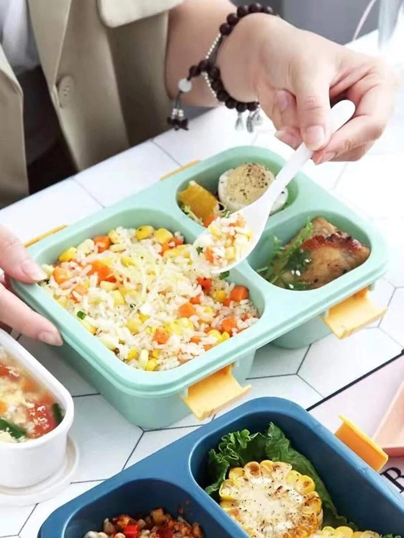 Upkaranwale Lunch Box for Kids 3 Compartment Plastic Insulated Lunch Box Tiffin Box for Boys Girls School Office 750 ML Multi Color Tiffin - Image 3