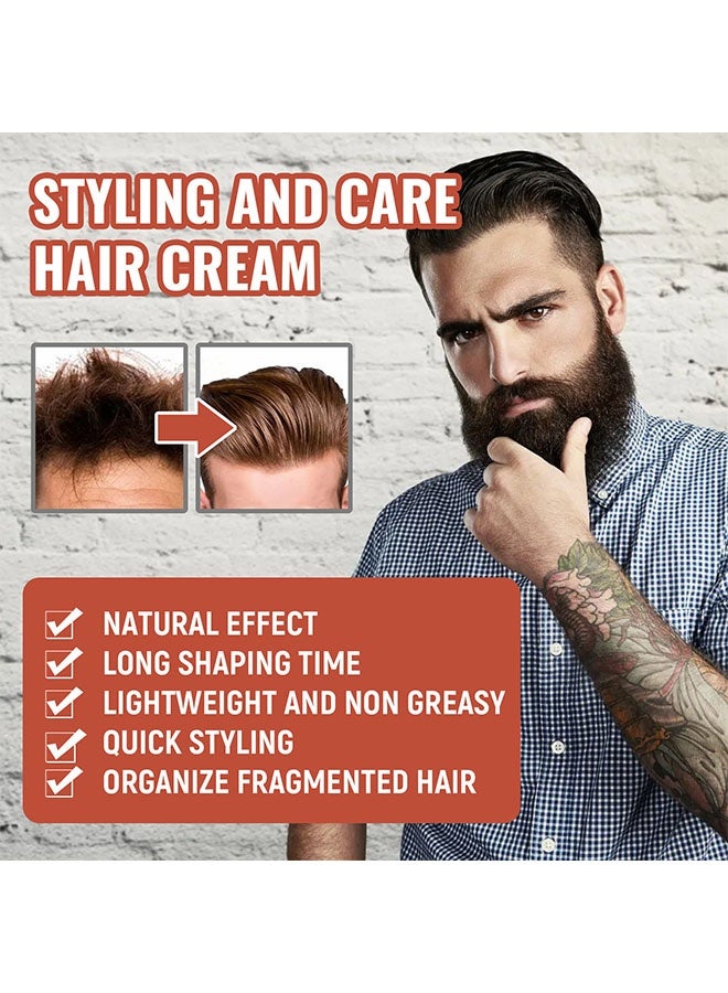 East Moon Styling And Care Hair Cream,Men's Hair Styling Wax, Strong Hold and Long-Lasting Shine, Natural Volume Cream for Medium to Long Hair, Moisturizing Hair Clay for Texture and Style (50g) - Image 3