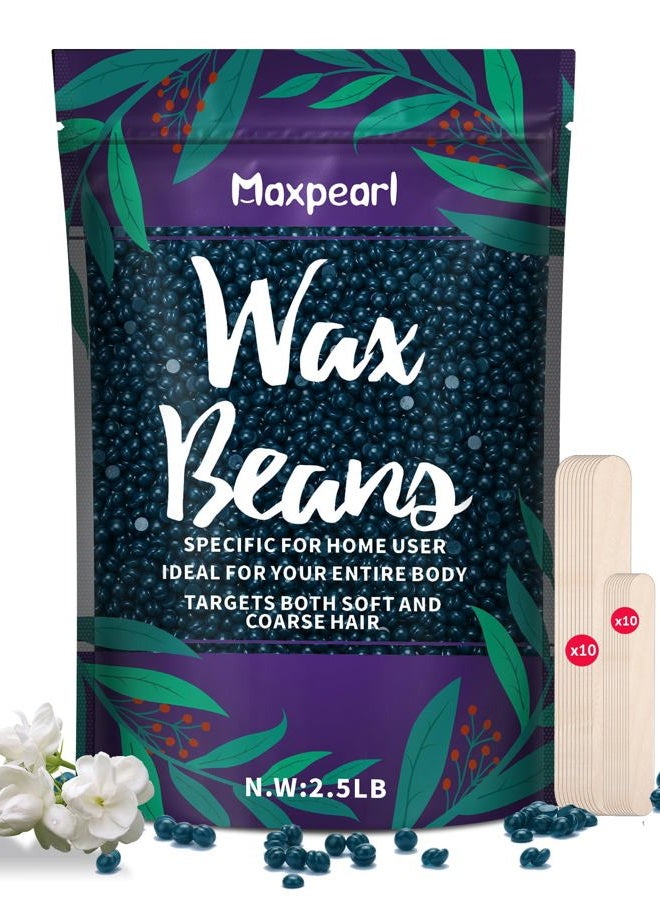 Maxpearl Wax Beads for Hair Removal, 2.5lb Hard Wax Beans Refill Bag for Brazilian Bikini, Face, Eyebrows, Underarms, Arms, Chest, Back, Legs, Coarse Body Hair Specific - Image 1