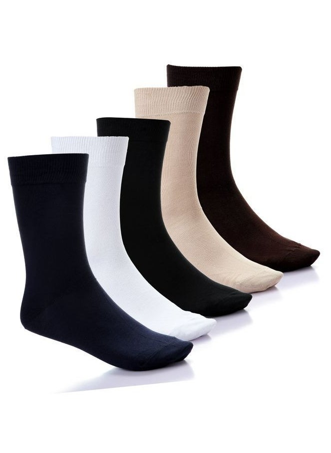 embrator Pack of 6 Plain Color Cotton Classic Socks for Men  - Image 1