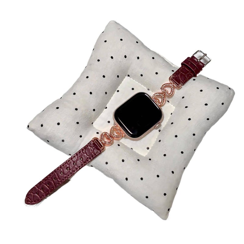 Leather Smartwatch Band for daily smartwatch wear and replacement strap in Gold Home Use Travel Use Outdoor Use Portable Use Routine Use Personal - Image 4
