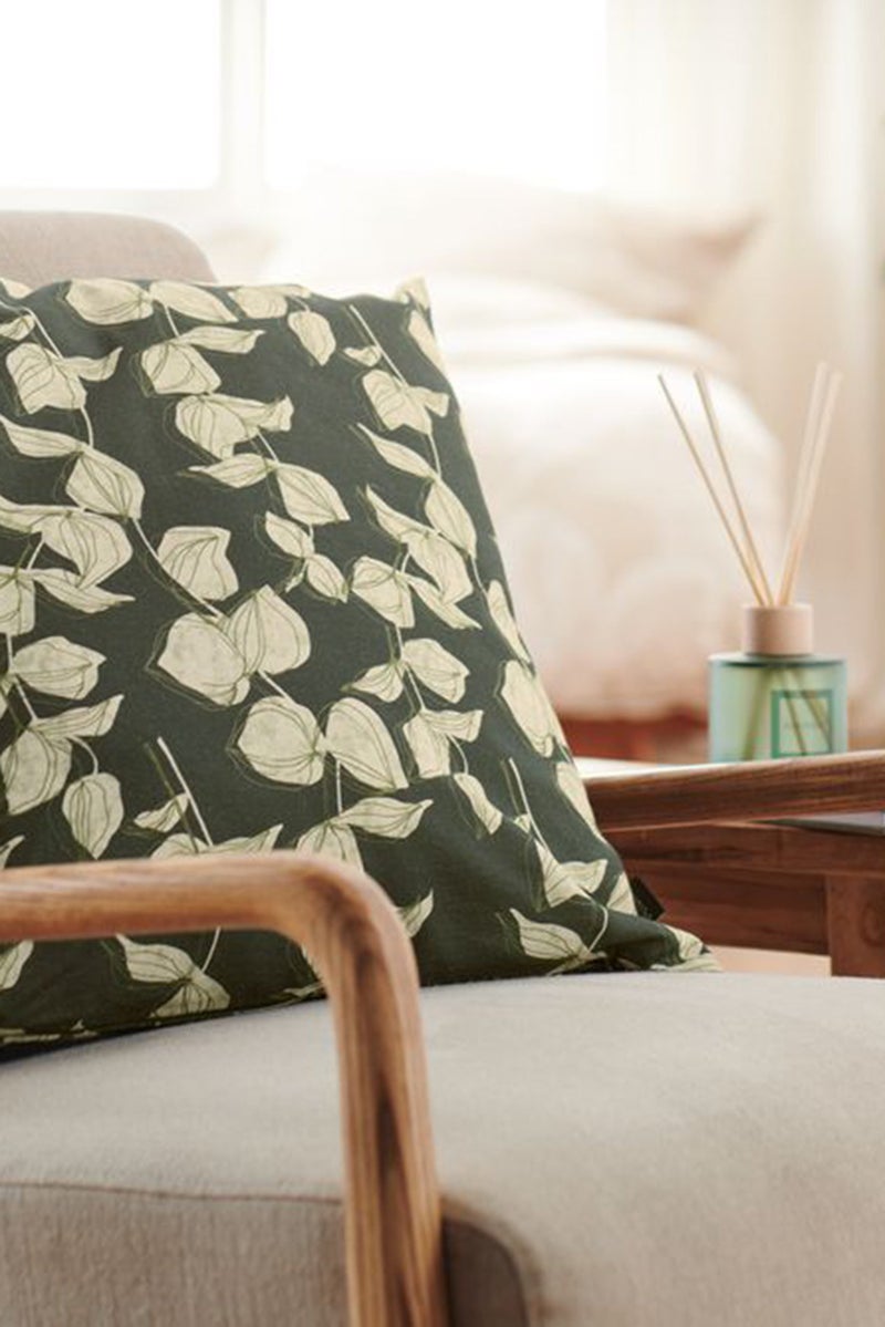 Tchibo Graphic Print Decorative Cushion Cover 49 x 50 cm, Dark Green Combo - Image 1