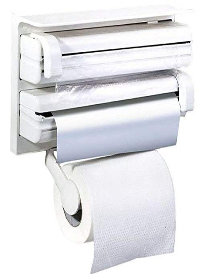 REMICH Kitchen Triple Paper Roll Dispenser | 3 in 1 Foil Cling Film Tissue Paper Roll Holder |Tissue Paper Dispenser for Kitchen | Kitchen Wall Mounted Tissue Dispenser - Image 2
