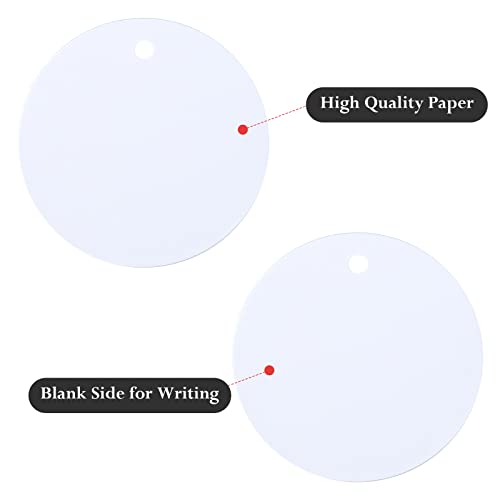 G2PLUS 100PCS White Gift Tags with String，2.2'' Round Paper Tag Blank Hang Tag Circle Tags with Holes for Craft Projects, Xmas Gift, DIY Wedding Favor Bag - Image 3