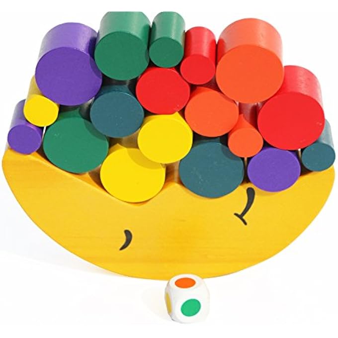 MOON WOODEN MOTOR SKILLS TOY - 19-PIECE CONCENTRATION AND SKILL GAME FOR CHILDREN - Image 1