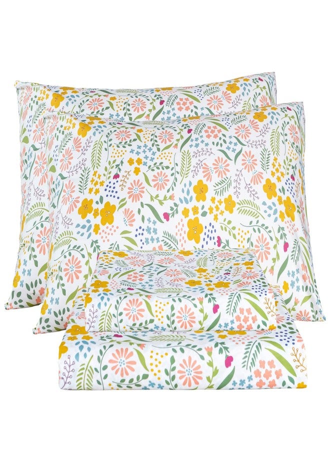 Bedlifes Full Sheet Set Ultra Soft, Breathable, Silky Flower Deep Pocket 100% Microfiber Bedding, 4 Piece Full Size Floral - Image 1