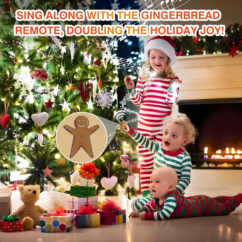 GASREKV Remote Control Outlet for Christmas Tree Lights, Gingerbread Man Wireless Remote Switch, Christmas Tree Remote Control with Built-in Music Feature, 100Ft Range - Image 3