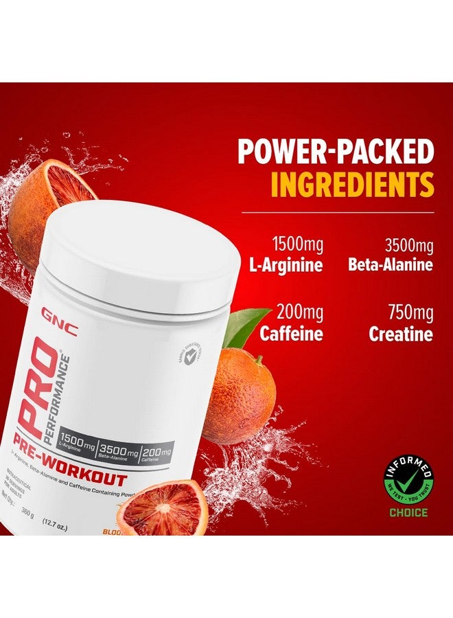 GNC GNC Pro Performance Pre-Workout | 360 gm | 30 Servings | Boosts Energy & Endurance | Improves Focus | Revs Up Recovery | 1.5g L-Arginine | 3.5g Beta-Alanine | 0.2g Caffeine | Blood Orange  - Image 2