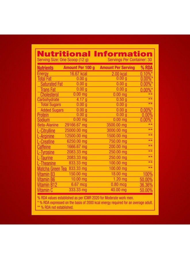 GNC GNC Pro Performance Pre-Workout | 360 gm | 30 Servings | Boosts Energy & Endurance | Improves Focus | Revs Up Recovery | 1.5g L-Arginine | 3.5g Beta-Alanine | 0.2g Caffeine | Blood Orange  - Image 5