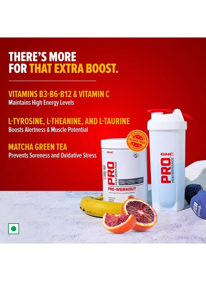 GNC GNC Pro Performance Pre-Workout | 360 gm | 30 Servings | Boosts Energy & Endurance | Improves Focus | Revs Up Recovery | 1.5g L-Arginine | 3.5g Beta-Alanine | 0.2g Caffeine | Blood Orange  - Image 3