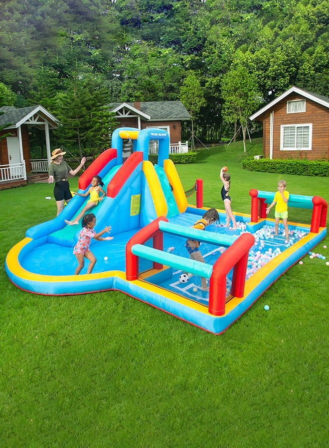 JSAITOYS Indoor PVC Inflatable Slide Climbing Bouncer for Kids' Party Pendulum Garden Park Water Slide for Home and Shopping Mall Use - Image 1