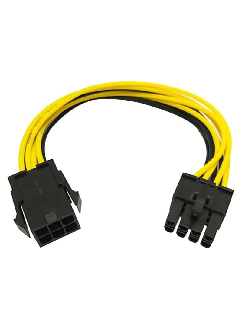 SOLDOUT 6 Pin Female to 8 Pin Male PCI Express Power Converter Cable CPU Video Graphics Card 6Pin to 8Pin PCIE Cable - Image 1