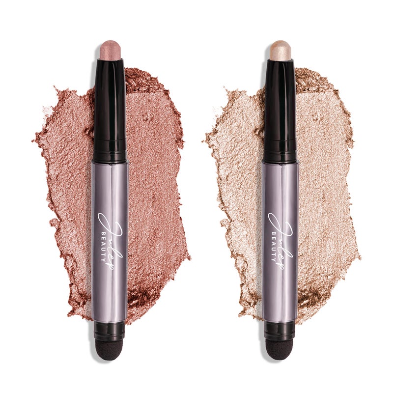 Julep Eyeshadow 101 CrÃ¨me-to-Powder Waterproof Eyeshadow Stick Duo â€“ Long-Lasting, Crease-Proof, Easy Apply with Built-in Smudger - Blush Pink Shimmer & Mink Mauve Shimmer - Image 1