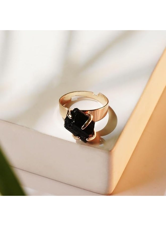 Studd Muffyn | Black Tourmaline Golden Ring - Image 3