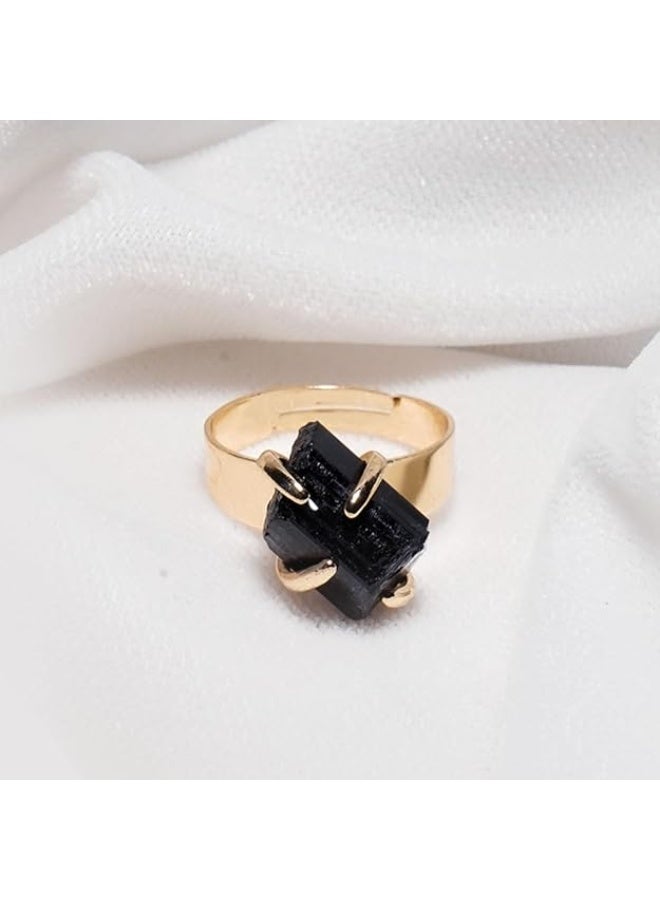 Studd Muffyn | Black Tourmaline Golden Ring - Image 4