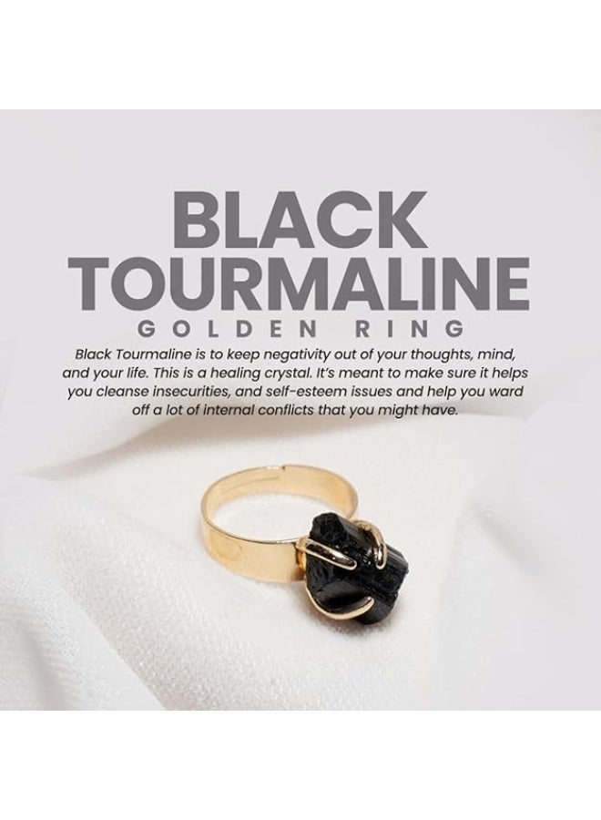 Studd Muffyn | Black Tourmaline Golden Ring - Image 2