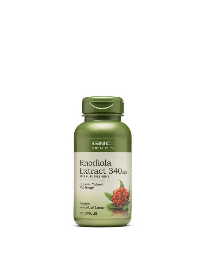 GNC Herbal Plus Rhodiola Extract 340mg, 100 Capsules, Supports Natural Well-Being - Image 1