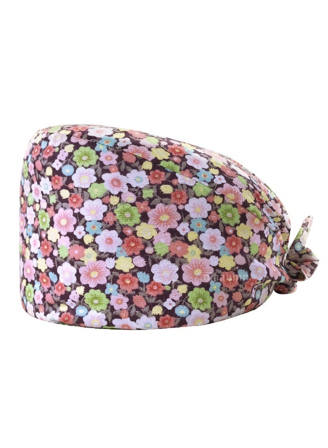 NIBEMINENT Scrubs Cap  Cotton Print Surgery Scrub Hats Nurse Caps Medical Accessories Beauty Salon Pet Shop Lab Work Hat Chef Hat