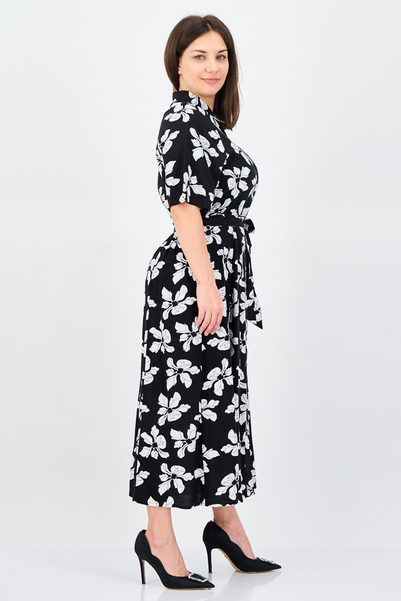 ANNE KLEIN Women Floral Print Midi Dress, Multicolor - Image 2