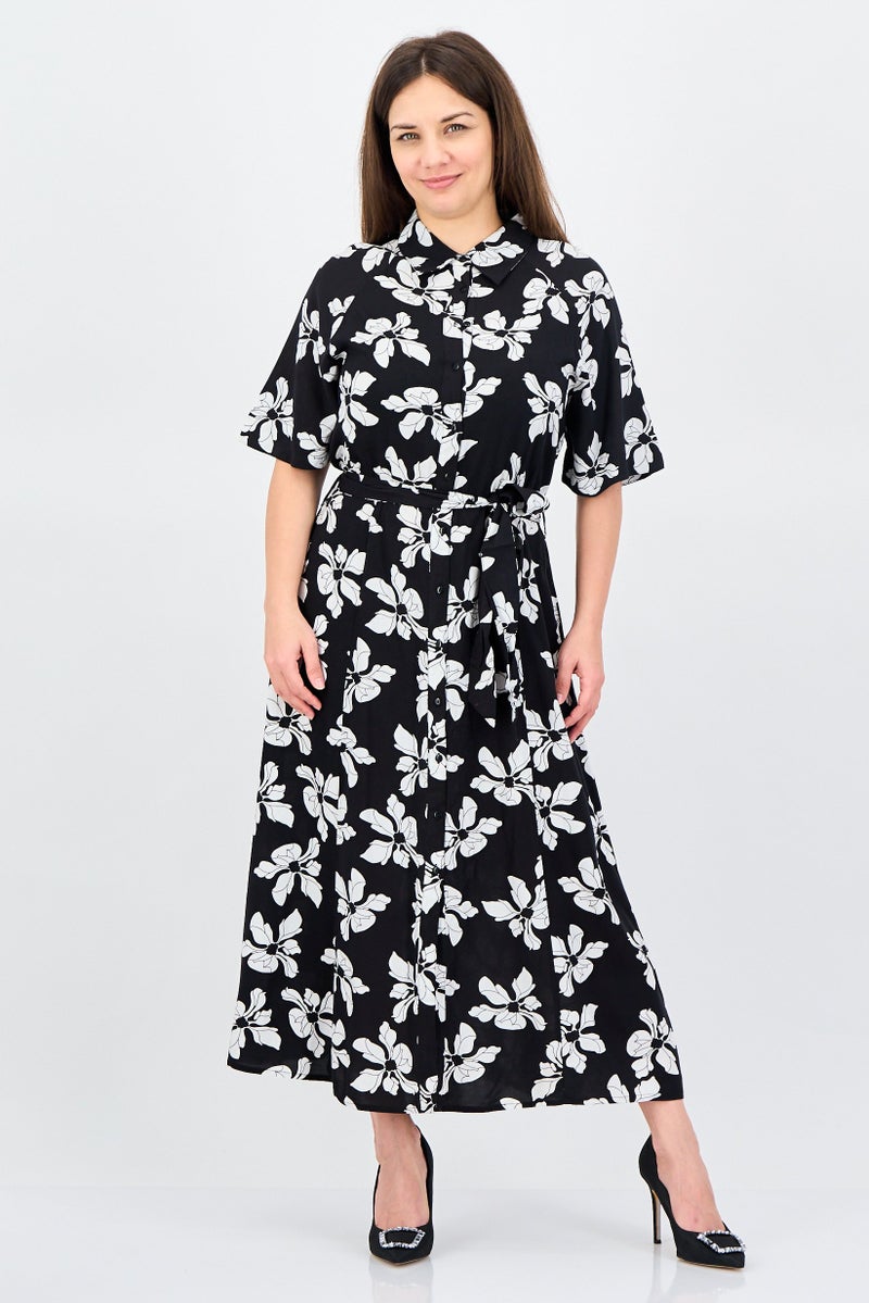 ANNE KLEIN Women Floral Print Midi Dress, Multicolor - Image 1