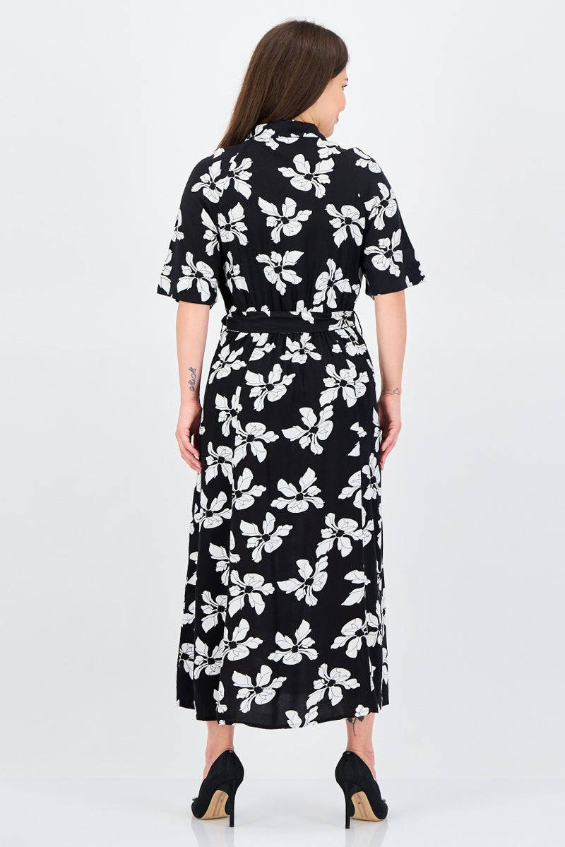 ANNE KLEIN Women Floral Print Midi Dress, Multicolor - Image 3