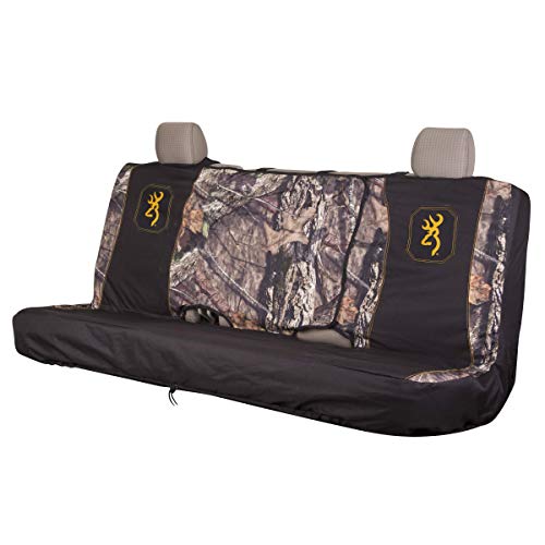 Browning Universal Front and Bench Seat Covers, Water Resistant for Car, Truck, and SUV, Buckmark (Mossy Oak Break-Up Country), Single, Full Size Bench - Image 1