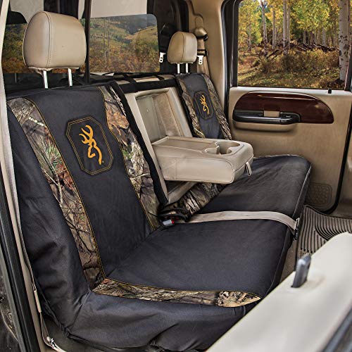 Browning Universal Front and Bench Seat Covers, Water Resistant for Car, Truck, and SUV, Buckmark (Mossy Oak Break-Up Country), Single, Full Size Bench - Image 4