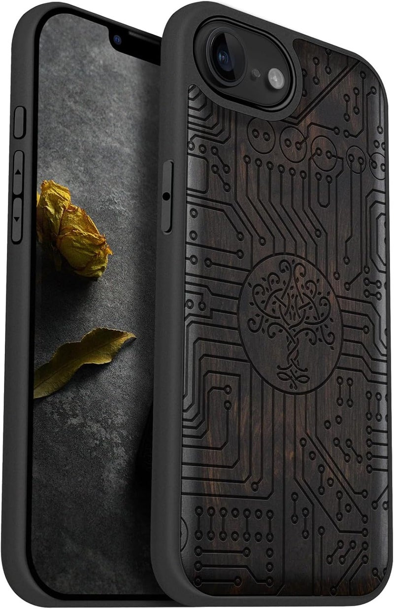 Tiered purchase options Carveit Magnetic Wooden Case for iPhone 16e / 17e, Solid Wood & TPU, Artisan Engraved Design, Shockproof Cover, Compatible with MagSafe Wireless Chargers, Digital Tree of Life - Blackwood Flexible trendy construction Wide use selected material General standard crafted Low maintenance Transit & use compatible Quick available purchase options Storage burden minimized build Flexible sizing options Multi-source stock guarantee Working day delivery service Main road full logistics cover Permanent & temporary usable Modern versatile shape Organized shipment arrange Rack sorted local inventory Classic practical design Good ventilation Globally popular elegant design All need matching options Multi-demand compliant quality Multiple sizes One piece build All-item matching trendy build Popular trusted craftsmanship - Image 1