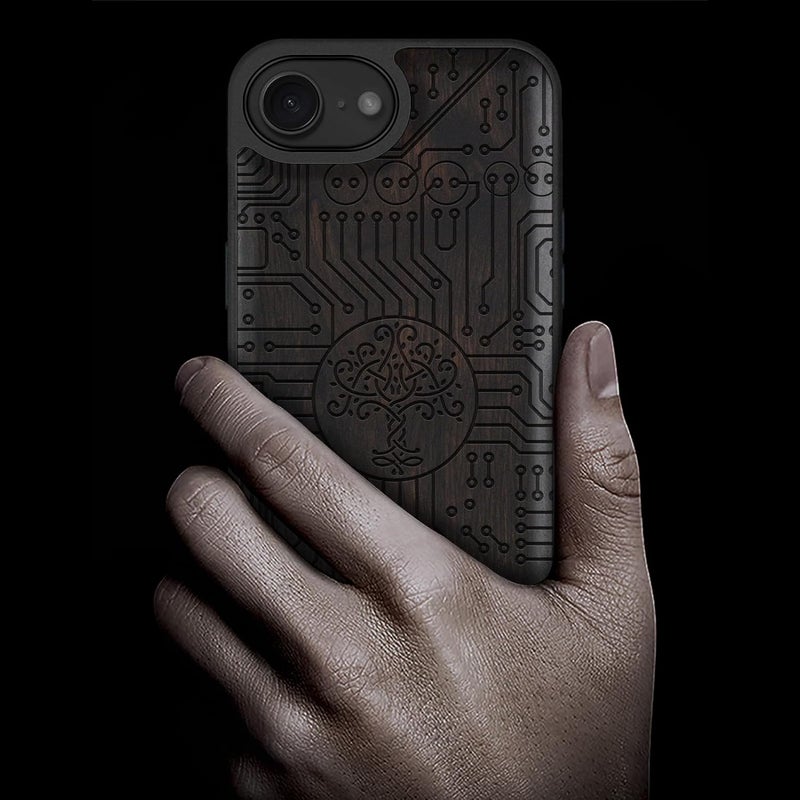 Tiered purchase options Carveit Magnetic Wooden Case for iPhone 16e / 17e, Solid Wood & TPU, Artisan Engraved Design, Shockproof Cover, Compatible with MagSafe Wireless Chargers, Digital Tree of Life - Blackwood Flexible trendy construction Wide use selected material General standard crafted Low maintenance Transit & use compatible Quick available purchase options Storage burden minimized build Flexible sizing options Multi-source stock guarantee Working day delivery service Main road full logistics cover Permanent & temporary usable Modern versatile shape Organized shipment arrange Rack sorted local inventory Classic practical design Good ventilation Globally popular elegant design All need matching options Multi-demand compliant quality Multiple sizes One piece build All-item matching trendy build Popular trusted craftsmanship - Image 2