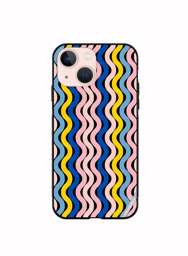 VR CREATIVE Protective Case Cover For Apple iPhone 14 Plus Retro Vintage Waves Groove Design Multicolour - Image 1