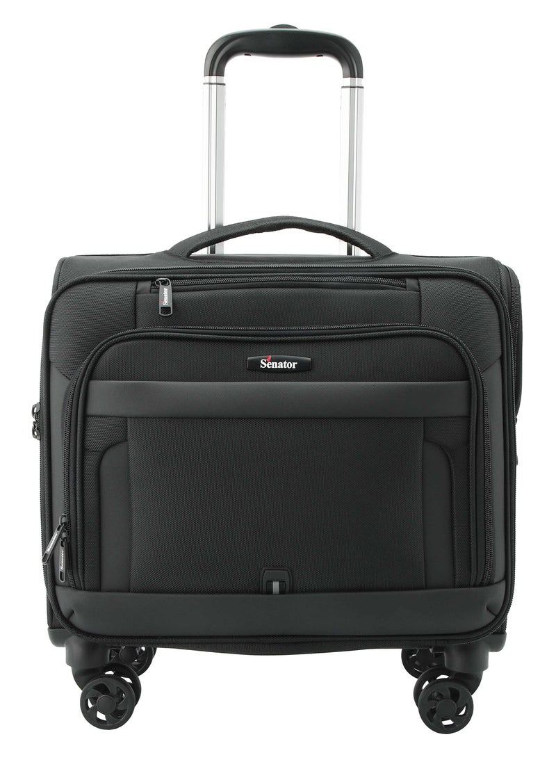 SENATOR 17-inch Premium Rolling Laptop Bag Water Resistant 4 Double Spinner Wheeled Pilot Case with Safe Zippers for Unisex, KH103-Black  - Image 2