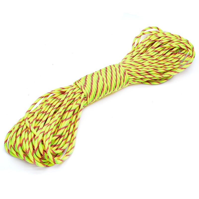 KEEJEA 100ft Type III 7 Strand Core Paracord 550 Parachute (97# Yellow+Red+Neon Green) - Image 5