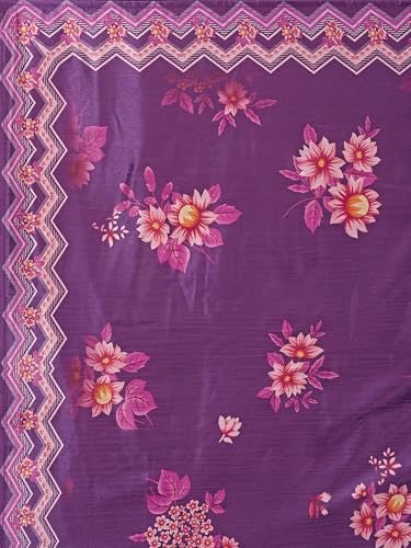 PURVAJA Women's Chinon/Art Silk Semi-Stitched Lehenga choli (Hiya-Purple_Free Size) - Image 4