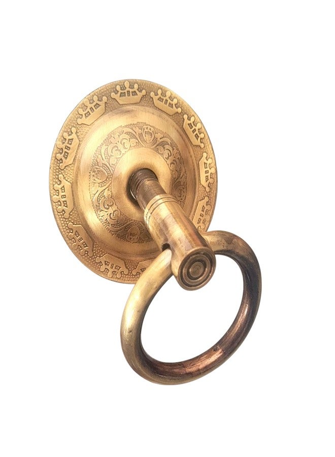 Nooks Premiun Decorative Brass Swing and jhula (16mm) Bottom Kada with Ring Hook, Antique Crown Design, Set of 4 with (10 Years Warranty) - Image 2