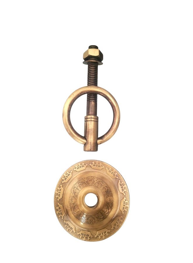 Nooks Premiun Decorative Brass Swing and jhula (16mm) Bottom Kada with Ring Hook, Antique Crown Design, Set of 4 with (10 Years Warranty) - Image 3