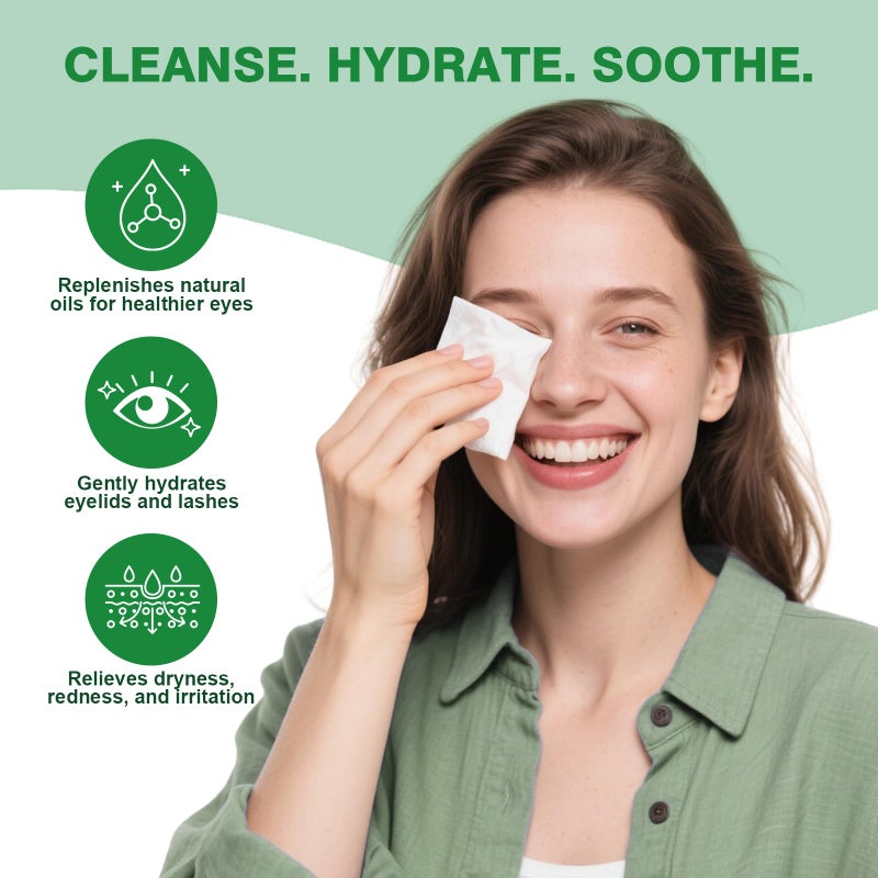 Zeefpod 120PCS Tea Tree Oil Eyelid Wipes â€“ Individually Wrapped Eye Lid Cleaning Wipesï¼ŒSoothing For Sensitive Eyes, Stay Hydrated Lid Wipe - Image 2