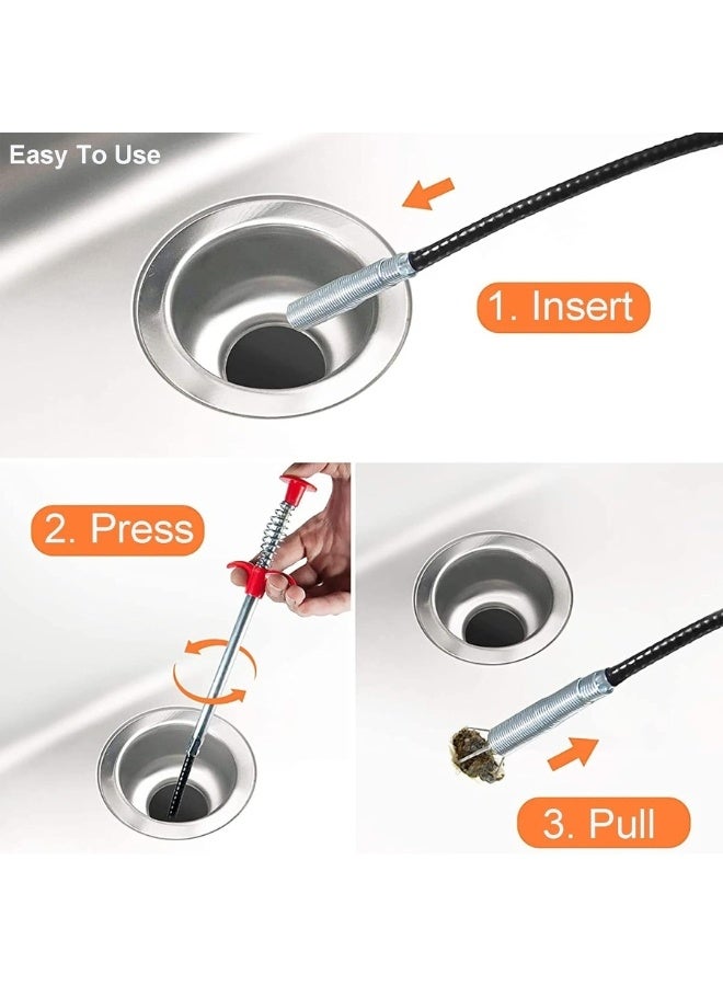 Happy Home Drain Cleaning Hook, Snake Drain Unclog Remover, 4 Claw Grabber, Retractable Claw Stick, Snake Cable Helper for Grabbing Garbage, Loosening Hair from Waste, Drains, Sink, Toilet, and Drain Holes 90cm  - Image 3