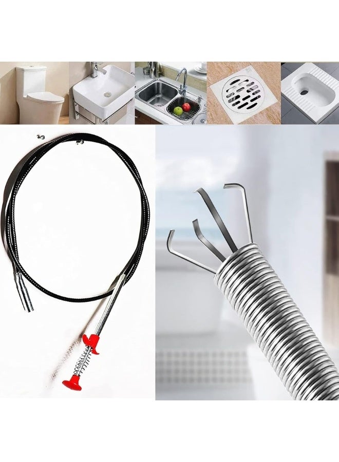 Happy Home Drain Cleaning Hook, Snake Drain Unclog Remover, 4 Claw Grabber, Retractable Claw Stick, Snake Cable Helper for Grabbing Garbage, Loosening Hair from Waste, Drains, Sink, Toilet, and Drain Holes 90cm  - Image 4