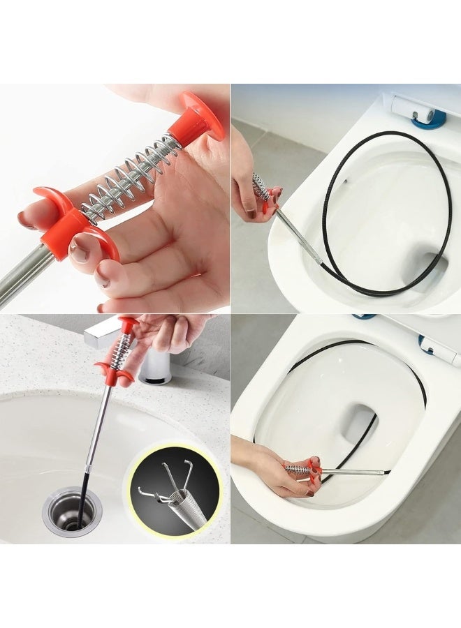 Happy Home Drain Cleaning Hook, Snake Drain Unclog Remover, 4 Claw Grabber, Retractable Claw Stick, Snake Cable Helper for Grabbing Garbage, Loosening Hair from Waste, Drains, Sink, Toilet, and Drain Holes 90cm  - Image 5