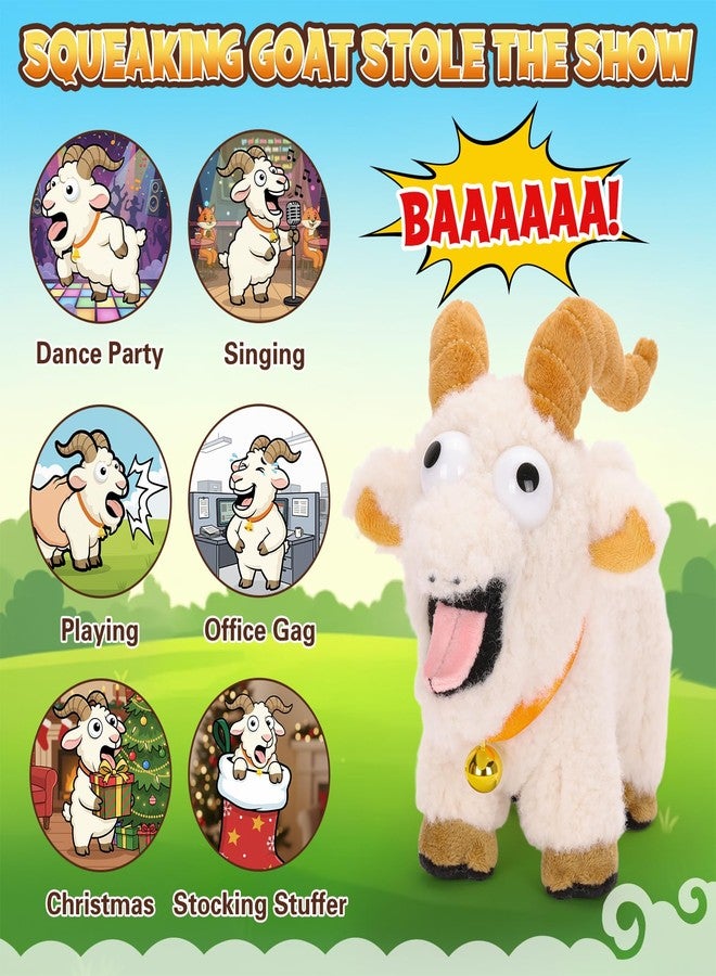 FunisFun Goat Plush with Bell, Goat Stuffed Animal with Funny Screams Sound, Gag Gift for Adults Friends and Coworkers Desk Toy - Image 4