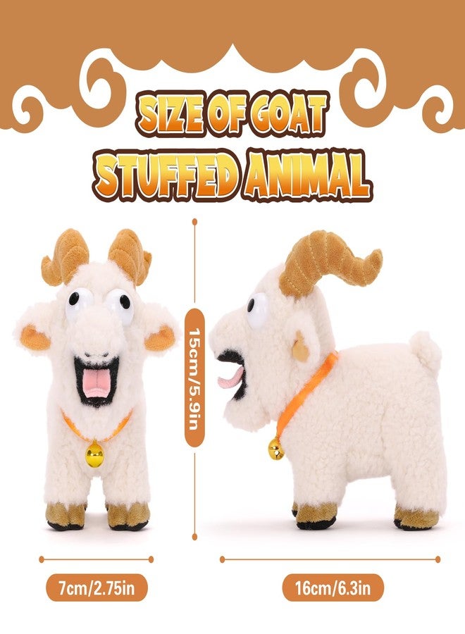 FunisFun Goat Plush with Bell, Goat Stuffed Animal with Funny Screams Sound, Gag Gift for Adults Friends and Coworkers Desk Toy - Image 2
